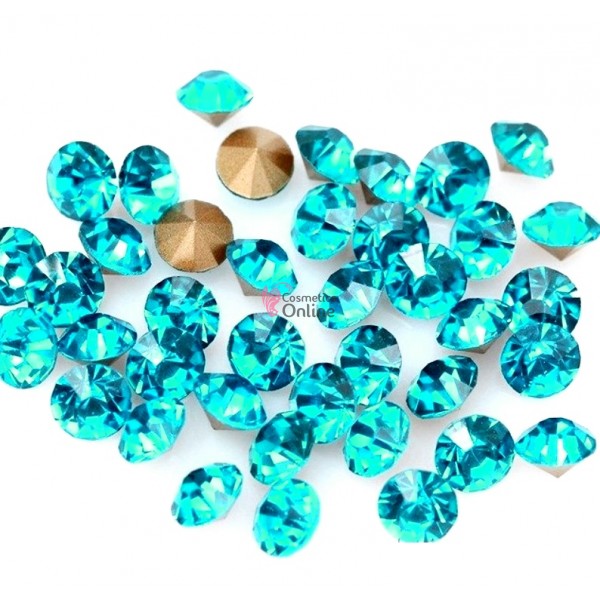 Diamante 100 buc de unghii 3D, DS026 Turcoaz 2,0mm